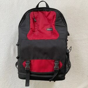 Lowepro 250 Unisex Medium Camera and Laptop Backpack Black Red Padded Gear Bag